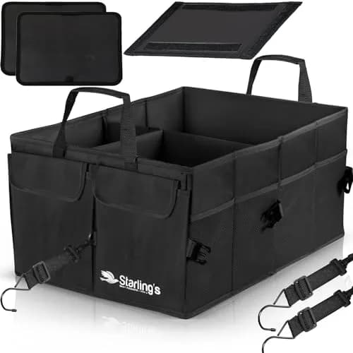 Starling's Car Trunk Organizer Large Collapsible Waterproof Storage Box | Adjustable Compartments for SUV & Truck thumbnail 1