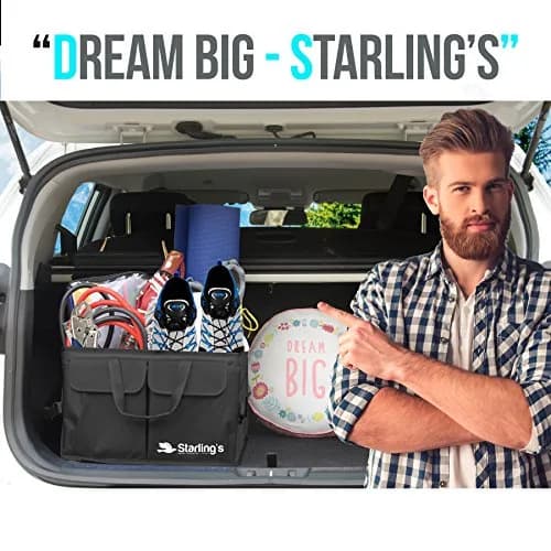 Starling's Car Trunk Organizer Large Collapsible Waterproof Storage Box | Adjustable Compartments for SUV & Truck thumbnail 5
