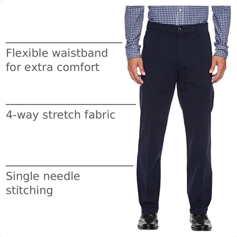 DOCKERS Men's Straight Fit Khaki Pants 36W x 29L | 4-Way Stretch, Classic Fit, Mid Rise, Cotton thumbnail 5