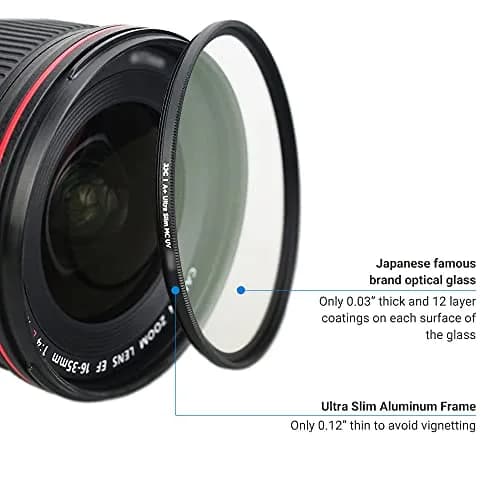 JJC 58mm UV Filter for Canon EOS Rebel T7 T6 T8i with EF-S 18-55mm Kit Lens | Multi-Coated Lens Protector for Fujifilm X-T4 X-T3 X-T2 with XF 18-55mm Kit Lens & Other Lenses with 58mm Filter Thread thumbnail 3