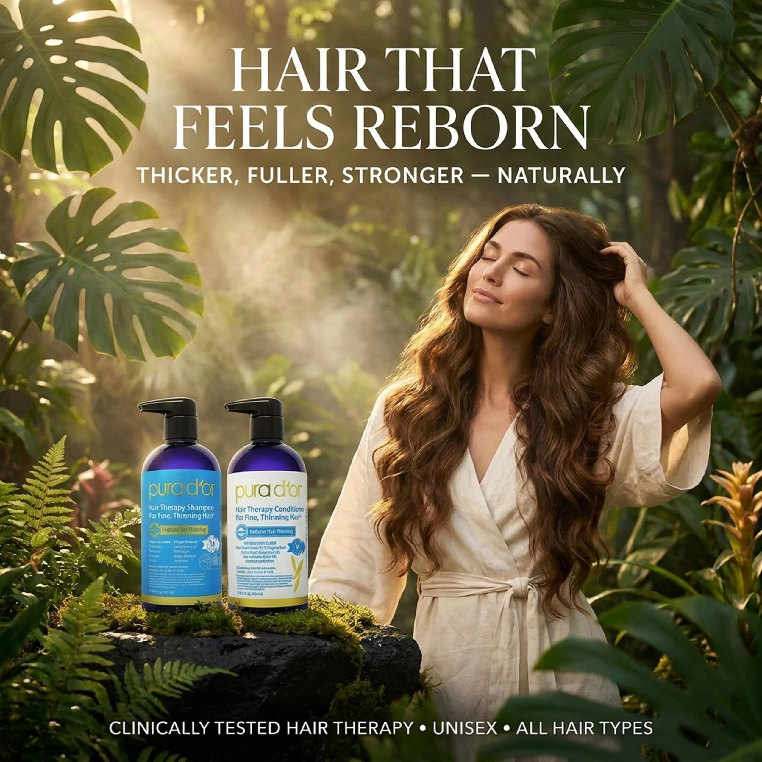 PURA D'OR Hair Thinning Therapy Biotin Shampoo & Conditioner Set 16 Fl Oz (Pack of 2) | Clinically Tested for Volume & Strength - view 6