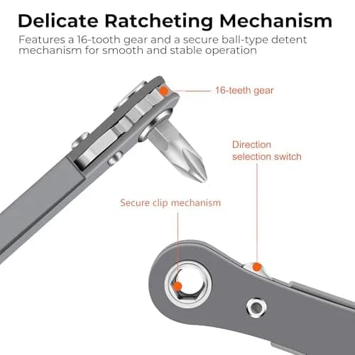 MULWARK 11pc Right Angle Screwdriver Set with 1/4" Hex Bits | Compact EDC Tool for Tight Spaces thumbnail 3