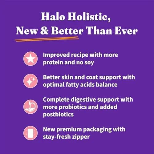 Halo Holistic Dry Kitten Food, Wild-Caught Salmon & Whitefish Recipe, 6 lb | Complete Digestive & Development Support thumbnail 8
