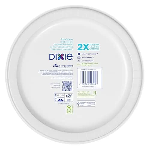 Dixie Large Paper Plates 10 Inch 86 Count | 2X Stronger Soak-Proof Cut Resistant thumbnail 8