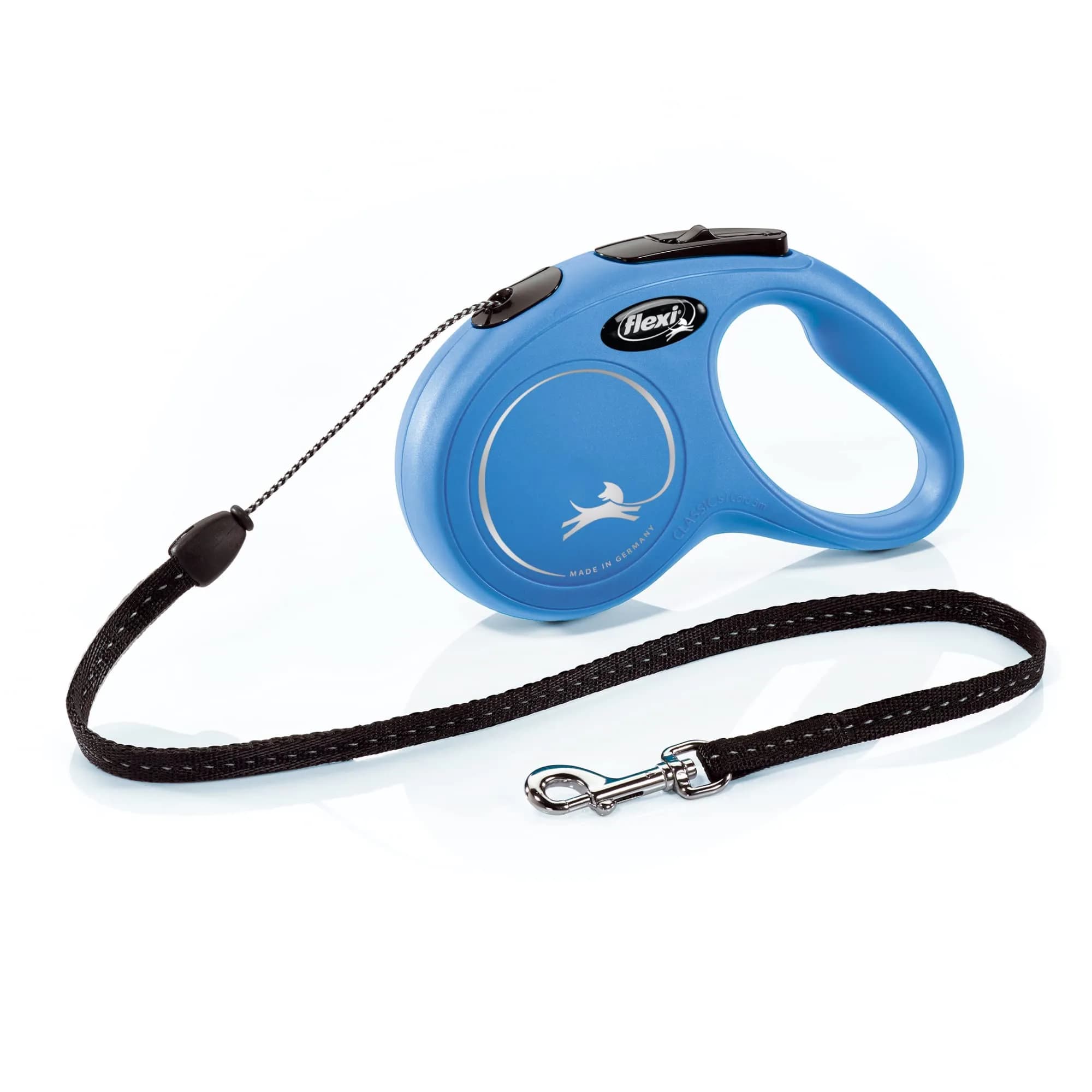 FLEXI Classic Cord Retractable Dog Leash, Small, 16 ft (4.8 m) Blue | German Engineered for Reliable Control - main product image