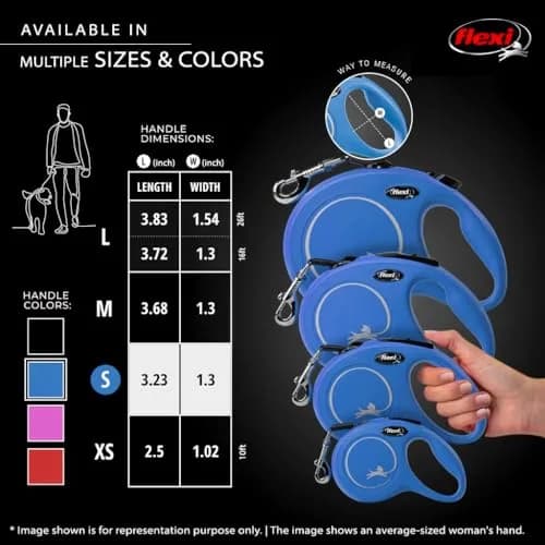 FLEXI Classic Cord Retractable Dog Leash, Small, 16 ft (4.8 m) Blue | German Engineered for Reliable Control thumbnail 5