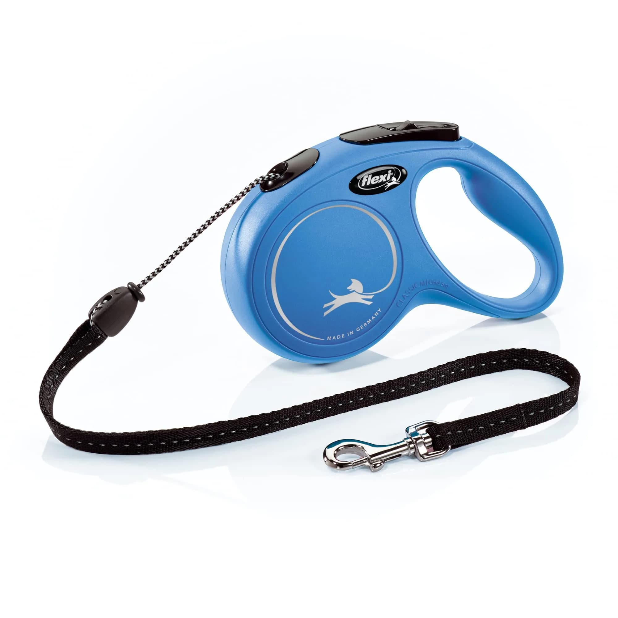 FLEXI Classic Cord Retractable Dog Leash Medium 16 ft Blue | German Engineered Durable Quality for Dogs up to 44 lbs - main product image