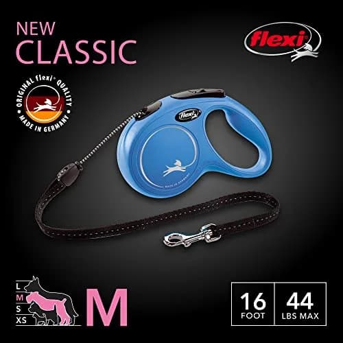 FLEXI Classic Cord Retractable Dog Leash Medium 16 ft Blue | German Engineered Durable Quality for Dogs up to 44 lbs thumbnail 2