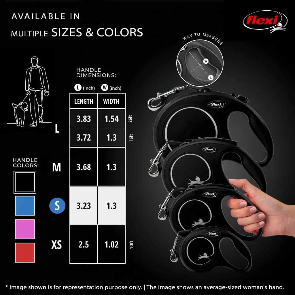 FLEXI Classic Cord Retractable Dog Leash Small 26 ft (7.9 m) Black | German Engineered for Reliable Control - view 5
