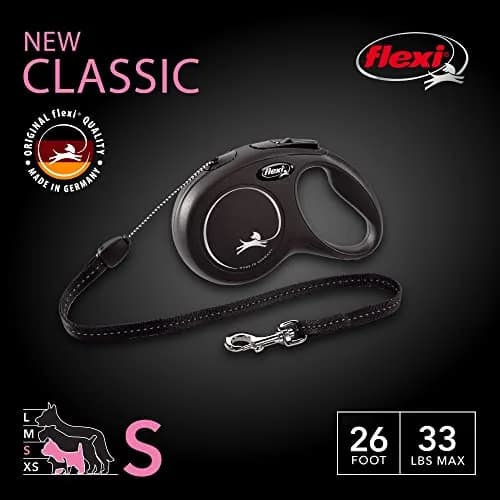 FLEXI Classic Cord Retractable Dog Leash Small 26 ft (7.9 m) Black | German Engineered for Reliable Control thumbnail 2