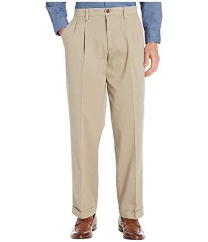 DOCKERS Men's Relaxed Fit Easy Khaki Pants Pleated 34W x 30L | Stretch Comfort for All-Day Wear thumbnail 1