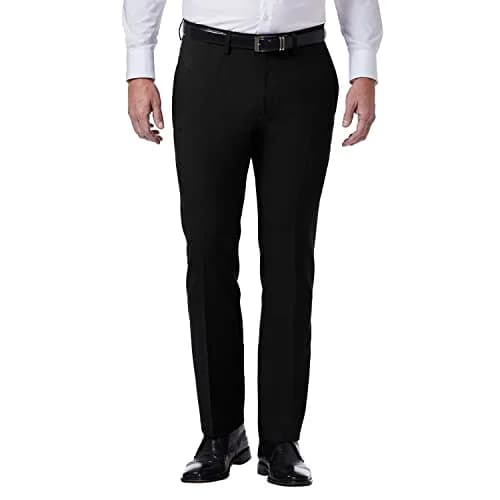Kenneth Cole REACTION mens Stretch Heather Tic Slim Fit Flat Front Dress Pants, Black, 30W x 30L US | Comfort & Style for Indian Men thumbnail 1
