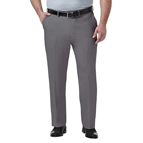 Haggar Men's Big & Tall Classic Fit Premium Comfort Dress Pant Blue thumbnail 1