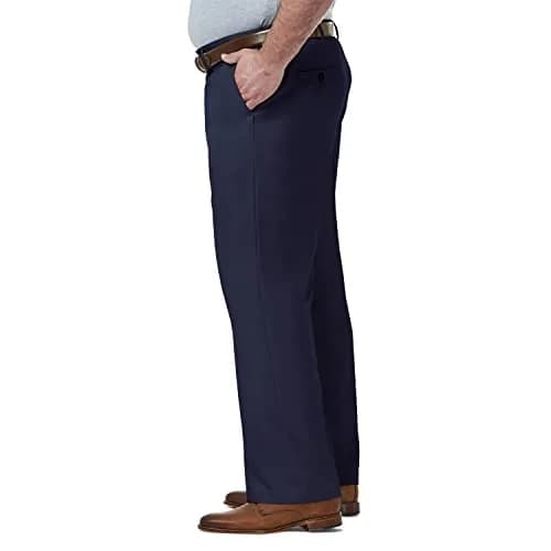 Haggar Men's Big & Tall Classic Fit Dress Pant Blue | Premium Comfort, Moisture Wicking, Hidden Expandable Waistband thumbnail 2