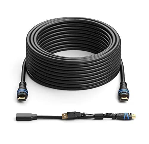 BlueRigger 75FT 4K HDMI Cable with Signal Booster | In-Wall CL3 Rated, 4K 30Hz, Compatible with Home Theatre & Gaming thumbnail 1