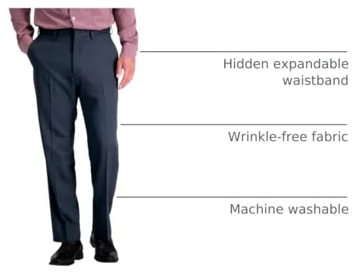 Haggar Men's Big & Tall Classic Fit Dress Pant Black | Premium Comfort, Mid Rise, 48W x 29L thumbnail 4