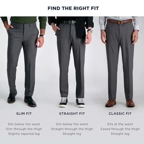 Haggar Men's Big & Tall Classic Fit Dress Pant Black | Premium Comfort, Mid Rise, 48W x 29L thumbnail 5