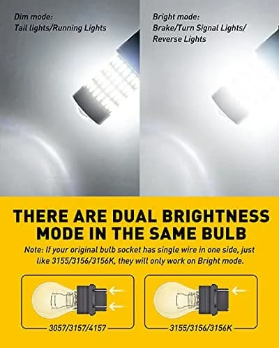 AUXITO 3157 LED Bulbs Reverse Lights 102SMD Ultra Bright 3056 3157 | 50,000+ Hour Lifespan, 360° HD Projector, 12V, Aluminum thumbnail 8