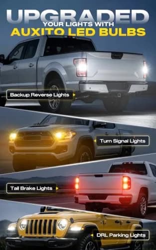 AUXITO 3157 LED Bulbs Reverse Lights 102SMD Ultra Bright 3056 3157 | 50,000+ Hour Lifespan, 360° HD Projector, 12V, Aluminum thumbnail 3