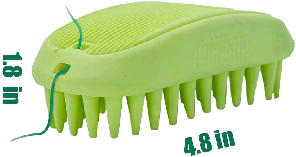ZOOPOLR Pet Silicone Shampoo Brush 12cm x 6.5cm x 4.5cm | Dual-Effect Cleaning & Massaging for Dogs & Cats