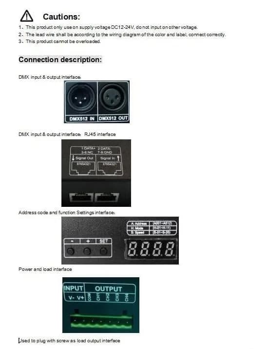 AMKI DMX 512 LED Decoder Controller 4CH Digital Display Decoder 12-24V DC | Controls 4 RGBW LED Strips Independently thumbnail 8