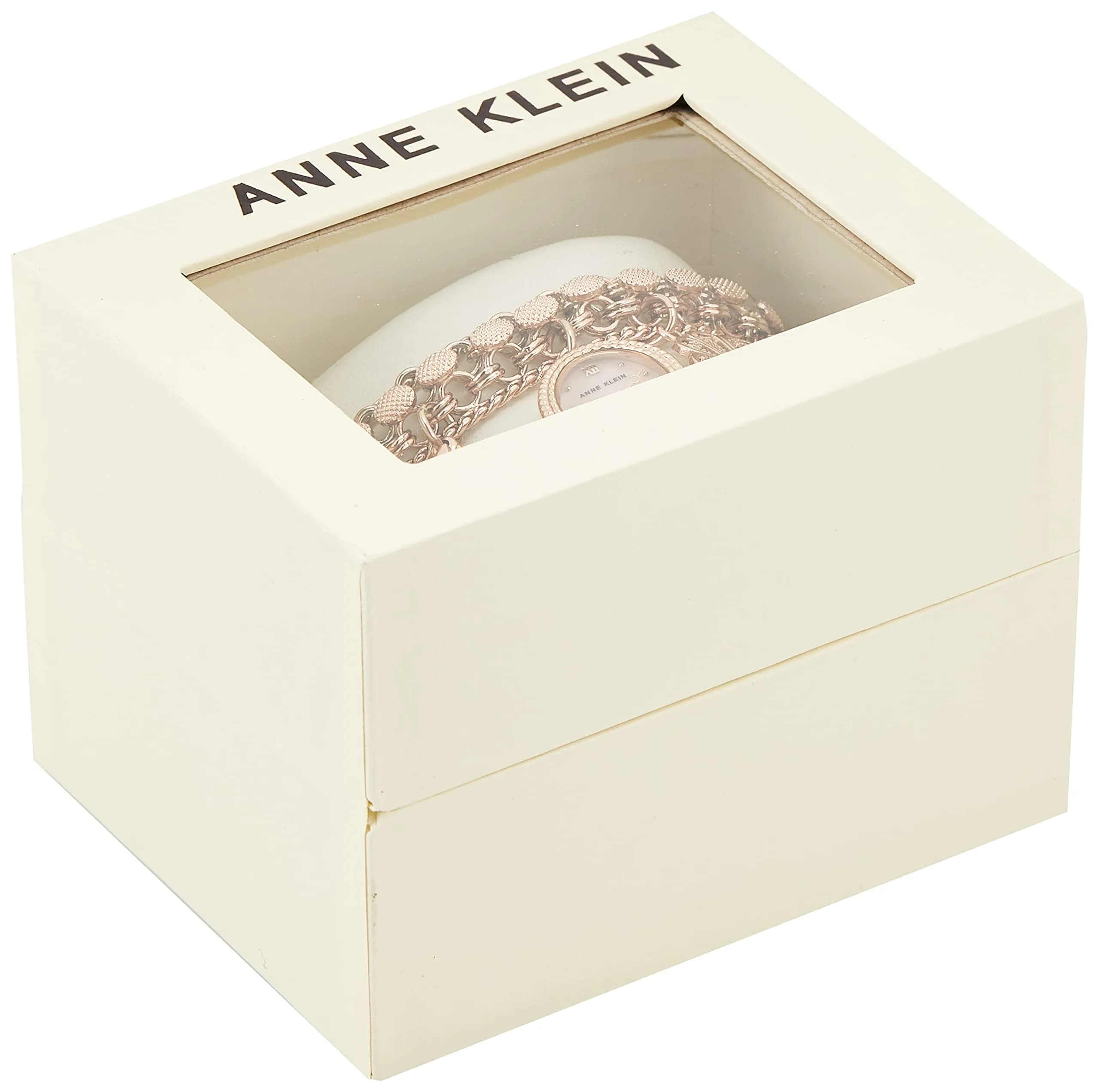 Anne Klein Women's Rose Gold Charm Bracelet Watch 18mm Case | Quartz Movement with Crystal Accents - view 7
