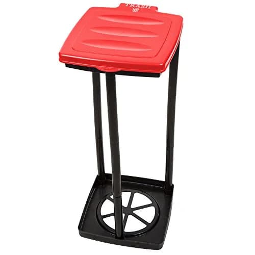 Wakeman Portable Trash Bag Holder – Collapsible 13-Gallon Indoor/Outdoor Bin | Space-Saving, Durable Plastic (Red) thumbnail 1