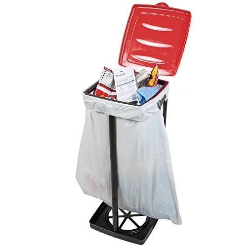 Wakeman Portable Trash Bag Holder – Collapsible 13-Gallon Indoor/Outdoor Bin | Space-Saving, Durable Plastic (Red) thumbnail 5
