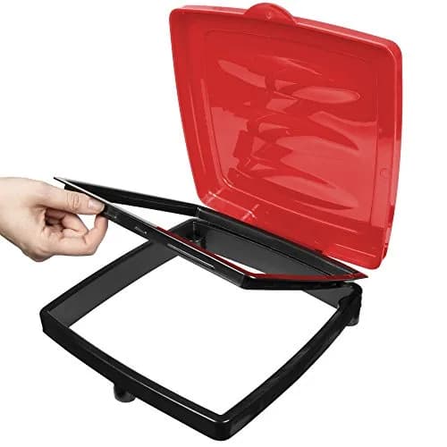 Wakeman Portable Trash Bag Holder – Collapsible 13-Gallon Indoor/Outdoor Bin | Space-Saving, Durable Plastic (Red) thumbnail 7