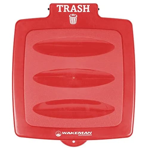 Wakeman Portable Trash Bag Holder – Collapsible 13-Gallon Indoor/Outdoor Bin | Space-Saving, Durable Plastic (Red) thumbnail 2