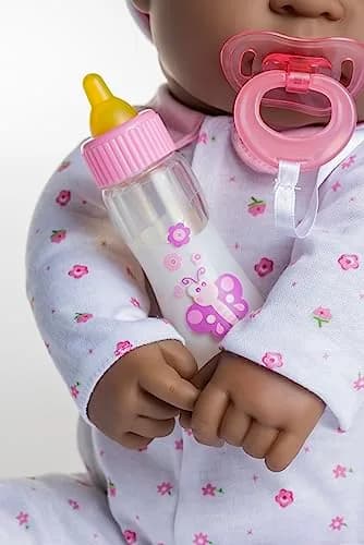 JC Toys La Baby African American 20-inch Soft Body Doll | Washable, Removable Pink Outfit & Pacifier | Ages 2+ thumbnail 2