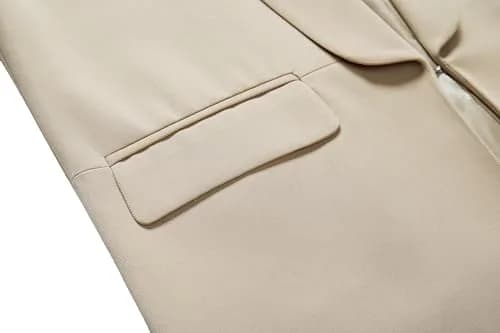 Urban CoCo Women's Office Blazer Jacket Open Front XL Khaki | Elegant Business Style thumbnail 6