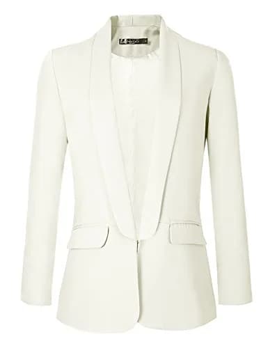 Urban CoCo Women's Formal Blazer White X-Large | Elegant Office Attire with US Import Quality thumbnail 1