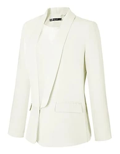 Urban CoCo Women's Formal Blazer White X-Large | Elegant Office Attire with US Import Quality thumbnail 2