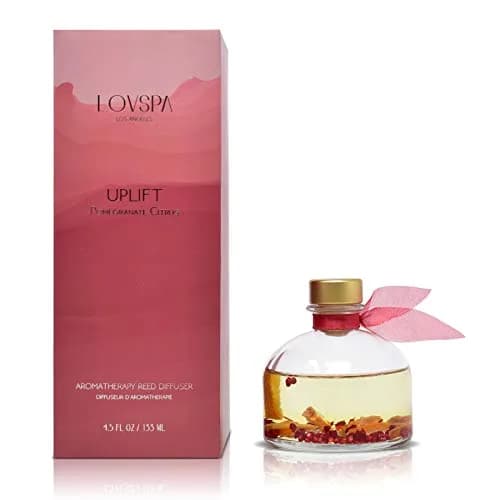 LOVSPA Reed Diffuser Set, Uplift Pomegranate Citrus Scented Oil Diffuser with Sticks, Home Fragrance Accessories for Bathroom Shelf Decor, USA Made thumbnail 5