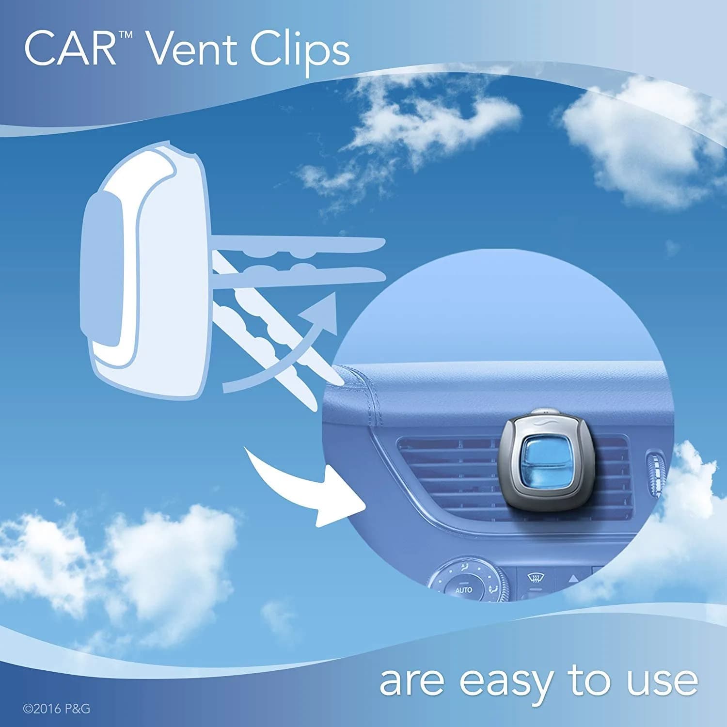 Febreze Car Air Freshener, Linen & Sky Scent, Set of 5 Clips | Lasts Up to 30 Days - view 5