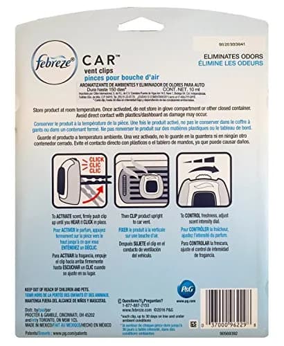 Febreze Car Air Freshener, Linen & Sky Scent, Set of 5 Clips | Lasts Up to 30 Days thumbnail 6