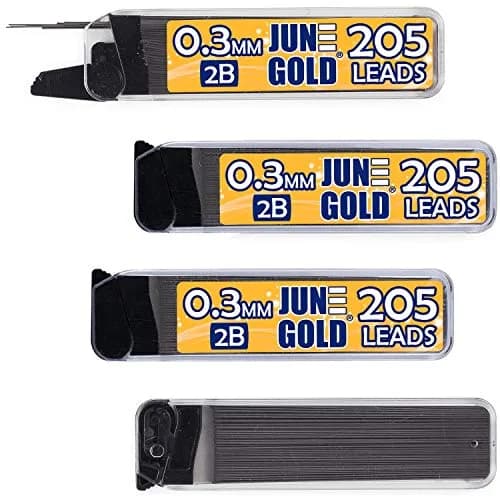June Gold 0.3 mm 2B Graphite Lead Refills - Smooth, Break-Resistant Writing thumbnail 1
