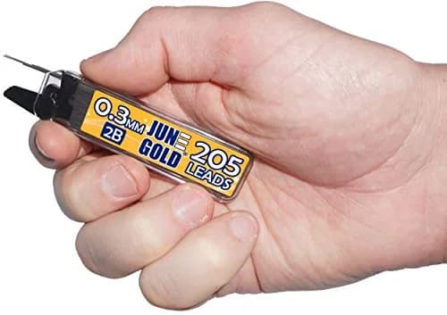 June Gold 0.3 mm 2B Graphite Lead Refills - Smooth, Break-Resistant Writing thumbnail 2