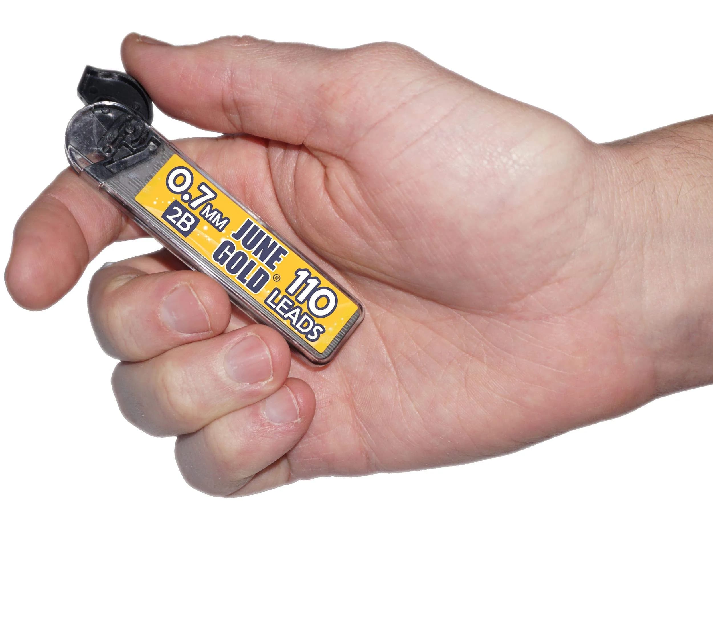 June Gold 2B Graphite 0.7mm Lead Refills, Break Resistant, 120mm Length (18 Count) - view 2
