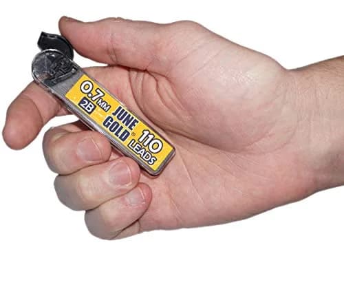June Gold 2B Graphite 0.7mm Lead Refills, Break Resistant, 120mm Length (18 Count) thumbnail 2