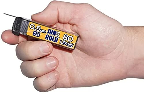 June Gold 0.9 mm 2B Graphite Lead Refills, 4 Dispensers (320 Leads Total) thumbnail 2