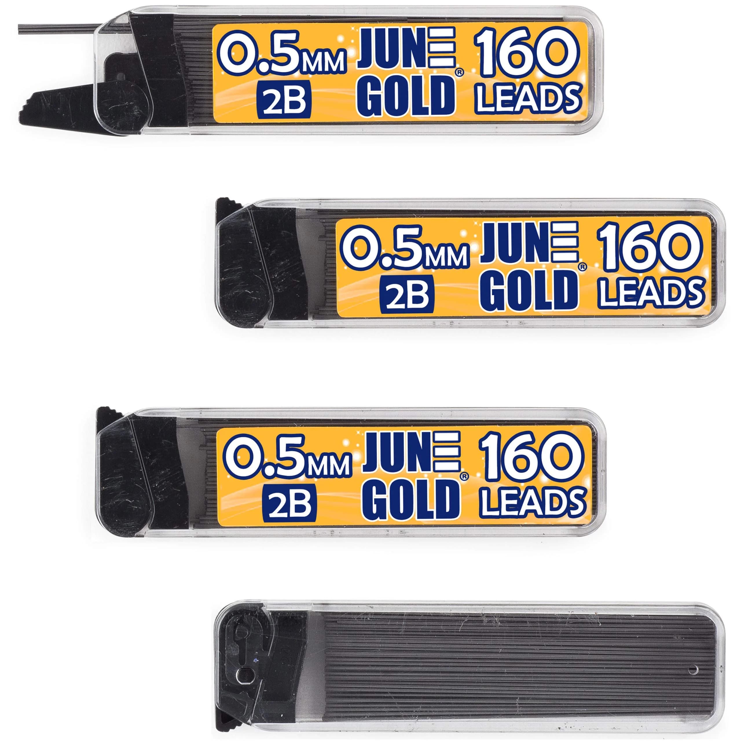 June Gold 0.5 mm 2B Graphite Lead Refills, 18 Count - main product image