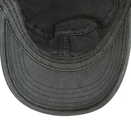 VOBOOM Men Washed Cotton Cadet Army Cap Vintage Flat Hat (Black) | Adjustable Summer & Spring Style thumbnail 7