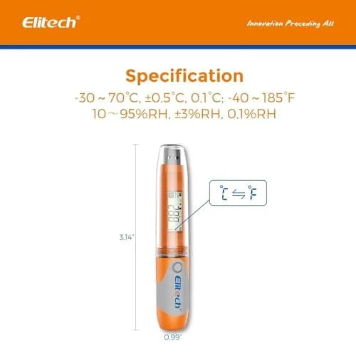 Elitech RC-51H USB Temperature & Humidity Data Logger | Reusable Digital Recorder for Medical & Food Use, 32000 Points, High Accuracy thumbnail 5