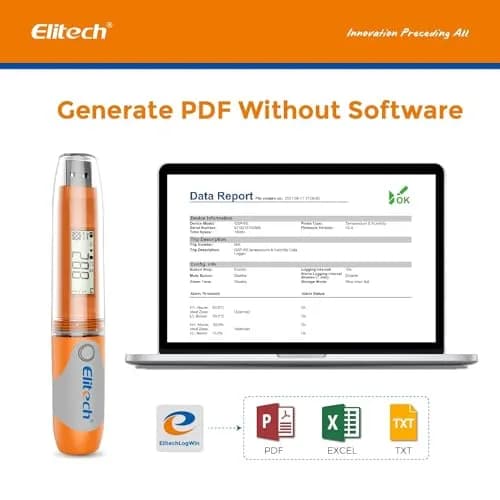 Elitech RC-51H USB Temperature & Humidity Data Logger | Reusable Digital Recorder for Medical & Food Use, 32000 Points, High Accuracy thumbnail 2