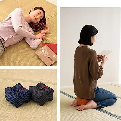 EMOOR Japanese Buckwheat Hulls Seiza Cushion Large 26cm x 26cm x 19in | Traditional Japanese Floor Pillow thumbnail 7