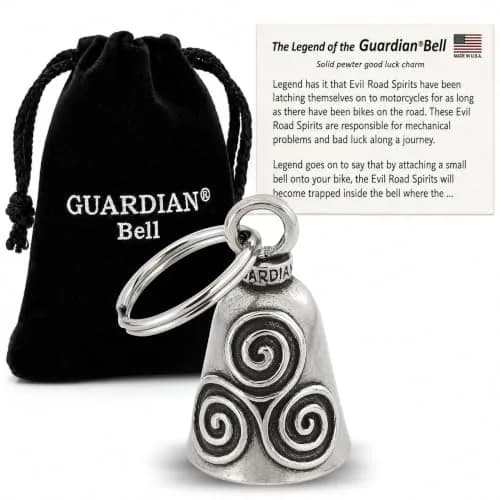 Guardian Bell Triskele Good Luck Bell 1.75" | Lead-Free Pewter, Made in USA thumbnail 1