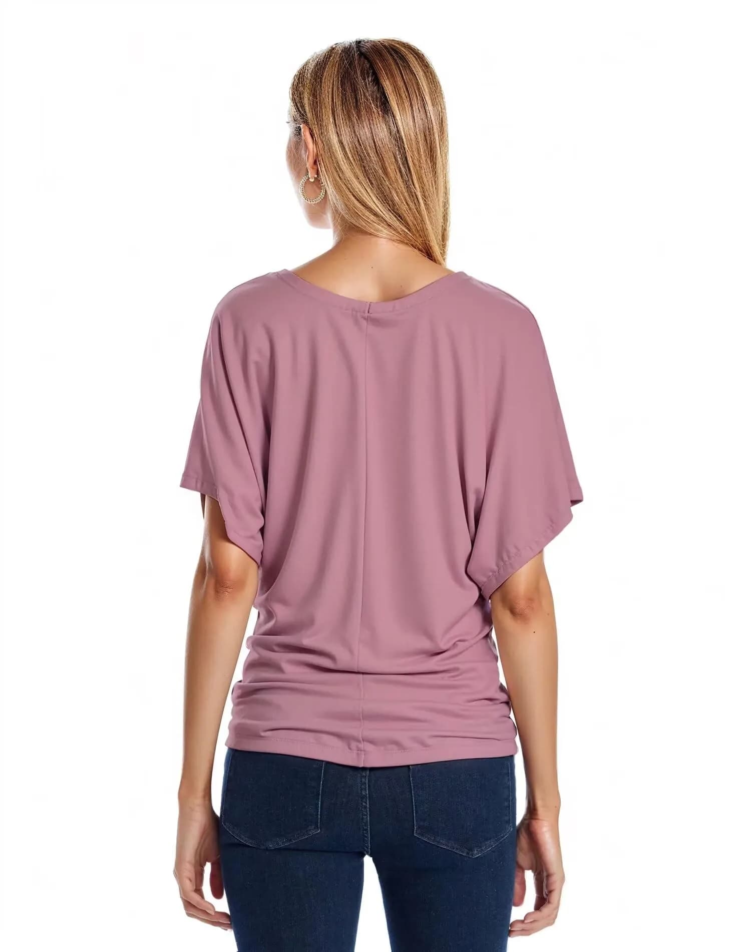 Hybrid & Company Womens Boat Neck Dolman Pink Top Shirt KT44130 ROSE XL | Casual & Comfortable Fit thumbnail 6