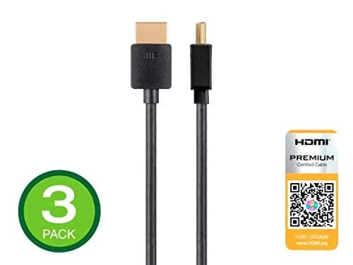 Monoprice Certified Premium High Speed HDMI Cable 0.3m (1 Feet) | 4K@60Hz HDR 18Gbps thumbnail 4